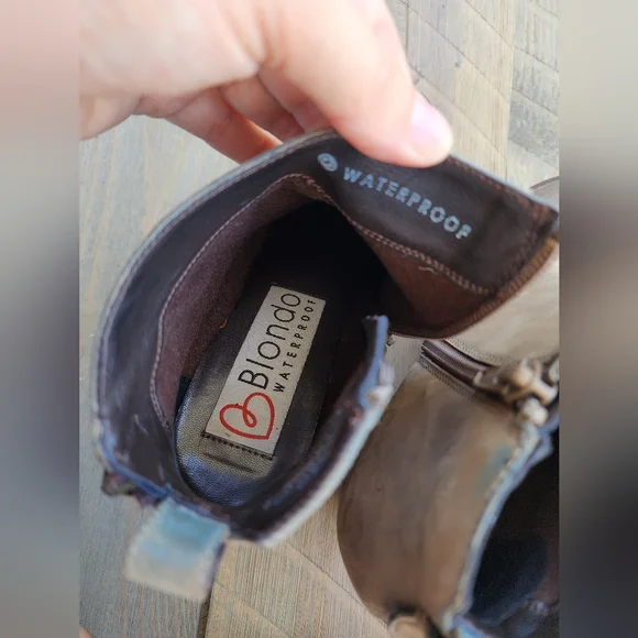 Blondo Waterproof Nivado Tan Ankle Boots Leather Upper - Picture 12 of 15